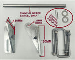 BOAT ROLLER POLYETHYLENE + 3 HOLE BRACKET + END CAPS WITH19MM SHAFT