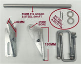 BOAT ROLLER POLYETHYLENE + 3 HOLE BRACKET + END CAPS WITH19MM SHAFT