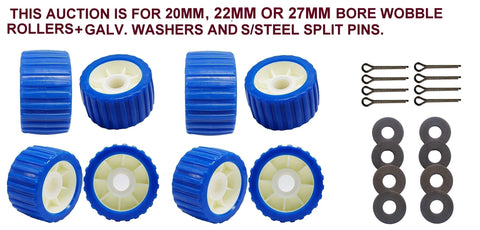 WOBBLE ROLLER- BLUE WITH BORE SIZE 20/22/27 COMES WITH WASHER & SPLIT PIN