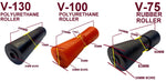 POLYURETHANE & RUBBER ROLLERS FOR BOAT TRAILERS WITH 20MM BORE