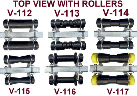 200MM KEEL POLYURATHANE ROLLERS+ 3 HOLE BRACKET + END CAPS WITH16MM SHAFT