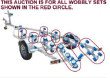 SUPER HEAVY DUTY-WOBBLE ROLLER SETS -2 X SETS OF 3, 2 SETS OF 4 & 4 sets of 2 FOR BOAT TRAILERS