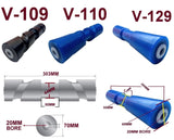 KEEL-300MM ROLLER WITH SUPER HEAVY-DUTY WITH 3 HOLE BRACKET WITH 19MM SHAFT.