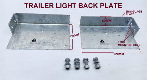 Boat Trailer Light Back Plates With Bolts & Nuts