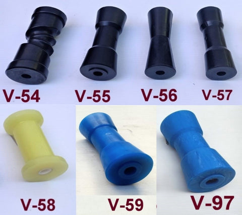 KEEL ROLLERS FOR BOAT TRAILER --150MM TO 158MM POLYURETHANE ROLLERS