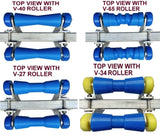 KEEL ROLLER POLYETHYLENE + 3 HOLE BRACKET + END CAPS WITH 16MM SHAFT