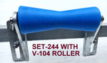 KEEL ROLLER- 200MM POLYETHYLENE BOAT ROLLERS + BRACKET +'U' BOLT + 19MM SHAFT