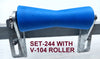 KEEL ROLLER- 200MM POLYETHYLENE BOAT ROLLERS + BRACKET +'U' BOLT + 19MM SHAFT