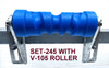 KEEL ROLLER- 200MM POLYETHYLENE BOAT ROLLERS + BRACKET +'U' BOLT + 19MM SHAFT