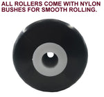 KEEL SUPER HEAVY-DUTY POLYETHYLENE ROLLERS WITH 'C' BRACKET AND 'U' BOLTS.