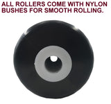 KEEL ROLLER- POLYURETHANE ROLLER WITH 'C' BRACKET + 2 X END CAPS &16MM S/S SHAFT