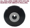 200MM POLYURETHANE ROLLER WITH 'T' BRACKET & 16MM S/STEEL SHAFT