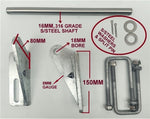 BOAT TRAILER DOUBLE ACTION KEEL POLYETHYLENE ROLLER + 3-HOLE BRACKET + 16MM SHAFT
