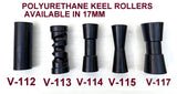 KEEL ROLLERS- 200MM POLYURETHANE ROLLER + 'C' BRACKET + 16MM SHAFT FOR BOAT TRAILER