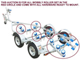 WOBBLY ROLLER SUPER HEAVY DUTY SET FOR BOAT TRAILER, 2 X SETS OF 3 & 4 SETS OF 2