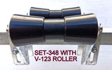 KEEL ROLLER POLYURATHANE + 3 HOLE BRACKET + 19MM SHAFT FOR BOAT TRAILERS