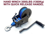 WINCH POST (70MM X 70MM)& CARRIER + 3000LBS OR (1360KG) WINCH FOR BOAT TRAILERS.