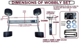 WOBBLE ROLLER FULL SET WITH UPRIGHT BRACKET FOR BOAT TRAILER - 4 X QUAD SETS WITH HIGHT ADJUSTMENT