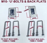 4 Hole Wobble Roller Clamp Plate With M10 x U Bolt for boat Trailers