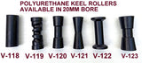 KEEL ROLLER WITH 'T' BRACKET + 19MM SHAFT & "U" BOLTS FOR BOAT TRAILERS.