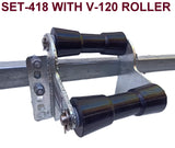 BOAT KEEL ROLLER-POLYURETHANE ROLLERS WITH UP LIFT BRACKET & 19MM S/STEEL SHAFT.