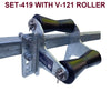 BOAT KEEL ROLLER-POLYURETHANE ROLLERS WITH UP LIFT BRACKET & 19MM S/STEEL SHAFT.