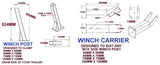 WINCH POST-525MM TALL (70MM X 70MM) + CARRIER + WINCH(3000LBS) FOR BOAT TRAILERS