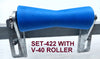 KEEL POLYETHYLENE ROLLER WITH 3-HOLE BRACKET, 'U' BOLTS & 16MM SHAFT TO SUIT