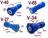 KEEL POLYETHYLENE ROLLER WITH 3-HOLE BRACKET, 'U' BOLTS & 16MM SHAFT TO SUIT