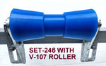 KEEL ROLLER- 200MM POLYETHYLENE BOAT ROLLERS + BRACKET +'U' BOLT + 19MM SHAFT