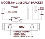 POLYURETHANE KEEL ROLLER  WITH 19MM HEX BOLT, 'C' BBACKET & END CAPS FOR BOATS