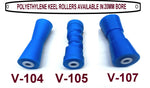 KEEL ROLLER- 200MM  POLYETHYLENE BOAT ROLLERS + 'C' BRACKET + 19MM SHAFT