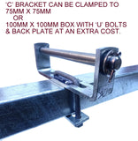 KEEL ROLLER- 200MM POLYURETHANE  BOAT ROLLERS + 'C' BRACKET + 19MM SHAFT