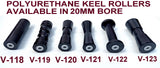 KEEL ROLLER- 200MM POLYURETHANE  BOAT ROLLERS + 'C' BRACKET + 19MM SHAFT