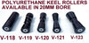 KEEL ROLLER- POLYURETHANE ROLLER WITH 'C' BRACKET + 2 X END CAPS &19MM S/S SHAFT