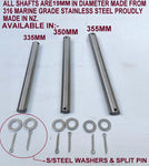 3/4 Or 19mm 316 Marine Grade Stainless Pins For Trailers Rollers (*)
