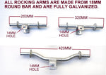 WOBBLY ROLLER ASSEMBLY-PENDULUM TYPE WITH ARM FOR BOAT TRAILERS