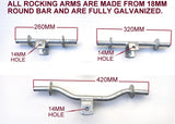 WOBBLY ROLLER ASSEMBLY-PENDULUM TYPE WITH ARM FOR BOAT TRAILERS