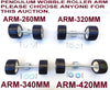 WOBBLY ROLLER ASSEMBLY-PENDULUM TYPE WITH ARM FOR BOAT TRAILERS