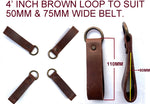 TOOL BELT- BROWN HEAVY DUTY LEATHER SLIDE & SWAP ON BELT FOR 33" TO 45" INCH