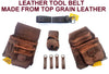 TOOL BELT- BROWN HEAVY DUTY LEATHER SLIDE & SWAP ON BELT FOR 33" TO 45" INCH