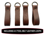 TOOL BELT- BROWN HEAVY DUTY LEATHER SLIDE & SWAP ON BELT FOR 33" TO 45" INCH