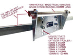 KEEL ROLLERS-300MM  POLYURETHANE ROLLER WITH BRACKET + 2 X END CAPS +19MM HEX BOLT