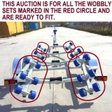 WOBBLY ROLLER SUPER HEAVY DUTY SET FOR BOAT TRAILER, 2 X SETS OF 3 & 4 SETS OF 2
