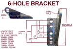 KEEL ROLLER WITH POLYURETHANE ROLLER AND 6-HOLE BRACKET + 2 X END CAP +19MM BOLT