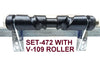 KEEL ROLLER WITH POLYURETHANE ROLLER AND 6-HOLE BRACKET + 2 X END CAP +19MM BOLT