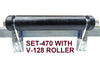 KEEL ROLLER WITH POLYURETHANE ROLLER AND 6-HOLE BRACKET + 2 X END CAP +19MM BOLT