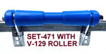 KEEL ROLLER WITH POLYURETHANE ROLLER AND 6-HOLE BRACKET + 2 X END CAP +19MM BOLT