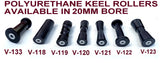 KEEL ROLLER POLYURETHANE WITH 19MM SHAFT.
