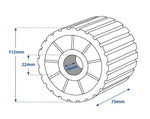 WOBBLE ROLLER RIB GREY- 112MM X 73MM X 22MM